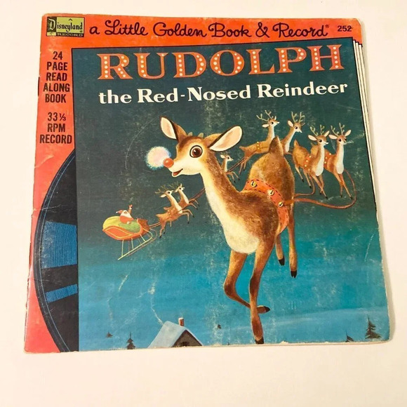 Vintage 1958 Rudolph The Red Nosed Reindeer Read Along Book Only No Record - Picture 12 of 12